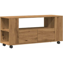Vidaxl - Meuble tv avec roulettes chêne artisanal bois d'ingénierie