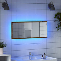 Vidaxl - Miroir de salle de bain à led vieux bois bois d'ingénierie