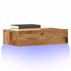 vidaXL Meuble TV avec éclairage LED vieux bois 60x35x155 cm banc TV meuble hifi centre de divertissement buffet TV 856343