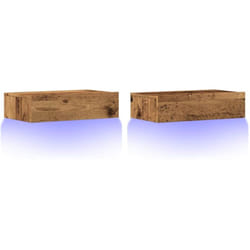 Vidaxl - Meubles tv avec éclairage led 2 pcs vieux bois 60x35x15,5 cm