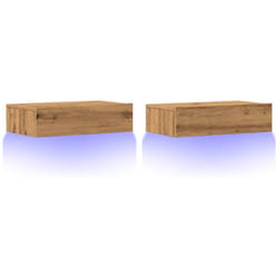 Vidaxl - Meubles tv avec éclairages led 2 pcs chêne artisanal