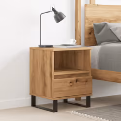 VidaXL 857378 Table de nuit et table de chevet Chêne