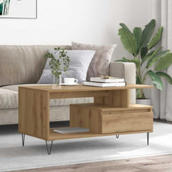 Table basse chêne artisanal 90x49x45 cm bois d'ingénierie - Vidaxl