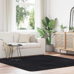 VIDAXL Navarra Tapis Shaggy Noir