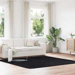 vidaXL Tapis shaggy à poils longs noir 240x240 cm polyester tapis tapis de chambre tapis moderne tapis de salon tapis 4102886