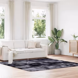 vidaXL Tapis Shaggy à poils longs gris foncé 240x240 cm polyester tapis tapis de chambre tapis moderne tapis de salon 4102888