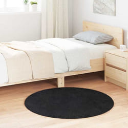 vidaXL Tapis shaggy à poils longs noir 100x100 cm polyester tapis tapis de chambre tapis moderne tapis de salon tapis 4102894