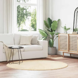vidaXL NAVARRA - Tapis shaggy crème 160x160 cm