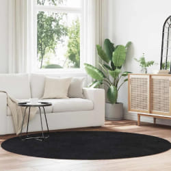 vidaXL Tapis shaggy noir 200x200 cm