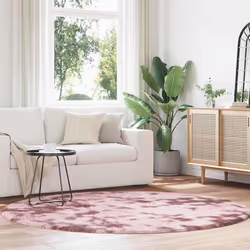 vidaXL Tapis Shaggy à poils longs rose poudré 200x200 cm polyester tapis tapis de chambre tapis moderne tapis de salon 410292 ...