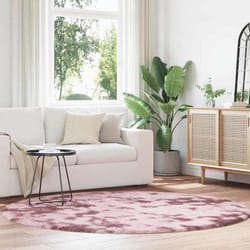 vidaXL Tapis Shaggy à poils longs rose poudré 200x200 cm polyester tapis tapis de chambre tapis moderne tapis de salon 4102921