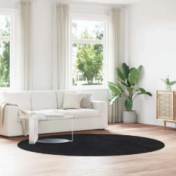 vidaXL Tapis shaggy NAVARRA noir 240x240 cm