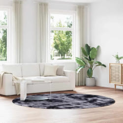 VidaXL Tapis Shaggy Navarra - Gris foncé
