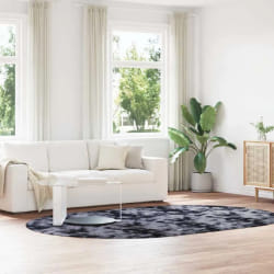 vidaXL Tapis Shaggy NAVARRA Gris Foncé