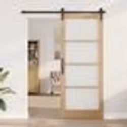 vidaXL Porte intérieure avec verre "ORKDAL" 86x211x4 cm en bois massif de pin