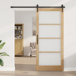 vidaXL Porte Intérieure avec Verre "ORKDAL" 93x211x4 cm Bois Massif Pin