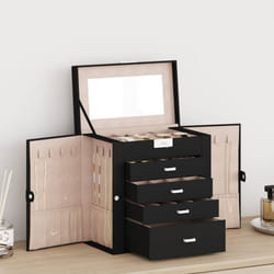 Vidaxl - Boîte à bijoux 5 niveaux avec miroir verrouillable noir