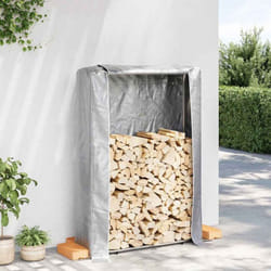 Vidaxl - Portant de bois de chauffage et housse de pluie acier galvanisé