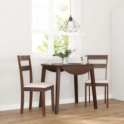 Chaises à manger coussins 2 pcs marron bois massif caoutchouc vidaXL