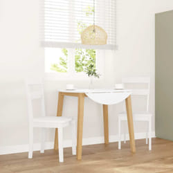 Vidaxl - Chaises à manger 2 pcs blanc bois massif caoutchouc