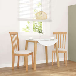 Vidaxl - Chaises à manger coussins 2 pcs naturel bois massif caoutchouc