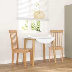 Vidaxl - Chaises à manger 2 pcs bois massif naturel caoutchouc