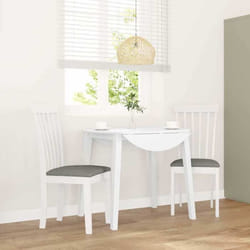 vidaXL Chaises à manger coussins 2 pcs blanc bois massif caoutchouc