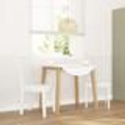 vidaXL Chaises à manger 2 pcs blanc bois massif caoutchouc