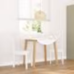vidaXL Chaises à manger 2 pcs blanc bois massif caoutchouc