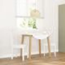 vidaXL Chaises à manger 2 pcs blanc bois massif caoutchouc
