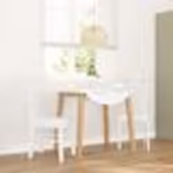 vidaXL Chaises à manger 2 pcs blanc bois massif caoutchouc