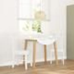 vidaXL Chaises à manger 2 pcs blanc bois massif caoutchouc