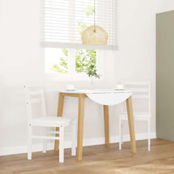 Vidaxl - Chaises à manger 2 pcs blanc bois massif caoutchouc