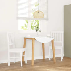 vidaXL Chaises à manger 2 pcs blanc bois massif caoutchouc