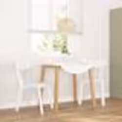 vidaXL Chaises à manger 2 pcs blanc bois massif caoutchouc