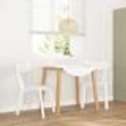 vidaXL Chaises à manger 2 pcs blanc bois massif caoutchouc