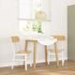 vidaXL Chaises à manger 2 pcs blanc bois massif caoutchouc
