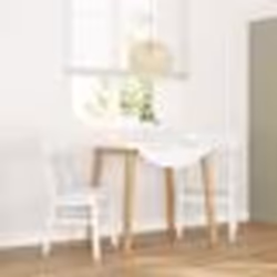 vidaXL Chaises à manger 2 pcs blanc bois massif caoutchouc