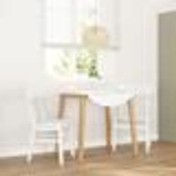 vidaXL Chaises à manger 2 pcs blanc bois massif caoutchouc
