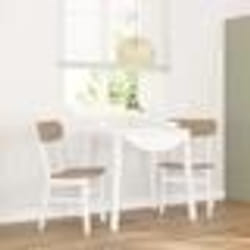vidaXL Chaises à manger coussins 2 pcs blanc bois massif caoutchouc