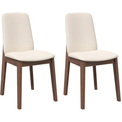 Chaises à manger coussins 2 pcs marron bois massif caoutchouc vidaXL