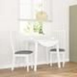 vidaXL Chaises à manger coussins 2 pcs blanc bois massif caoutchouc