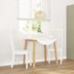 vidaXL Chaises à manger 2 pcs blanc bois massif caoutchouc