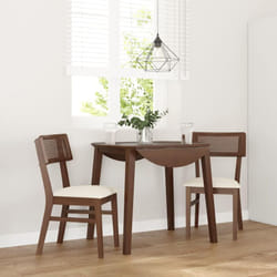 vidaXL Chaises à manger coussins 2 pcs marron bois massif caoutchouc