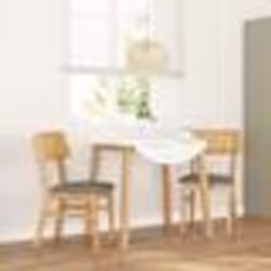 vidaXL Chaises à manger coussins 2 pcs bois massif caoutchouc