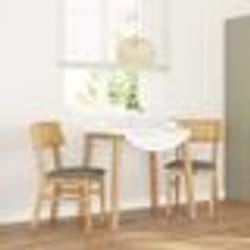 vidaXL Chaises à manger coussins 2 pcs bois massif caoutchouc