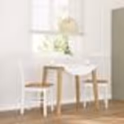 vidaXL Chaises à manger 2 pcs blanc bois massif caoutchouc