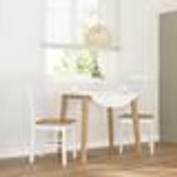 vidaXL Chaises à manger 2 pcs blanc bois massif caoutchouc