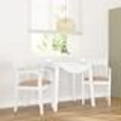 vidaXL Chaises à manger coussins 2 pcs blanc bois massif caoutchouc