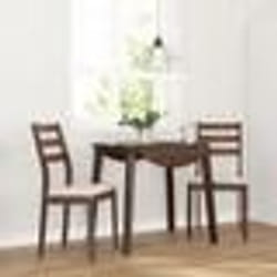 vidaXL Chaises à manger coussins 2 pcs marron bois massif caoutchouc